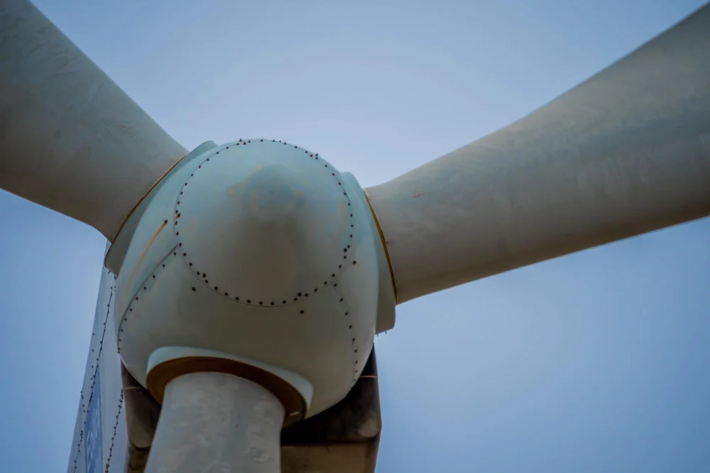Wind turbine structure at a renewable energy installation